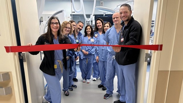 March 2024 ribbon cutting at the newly reopened catheterization lab at Rhode Island Hospital 