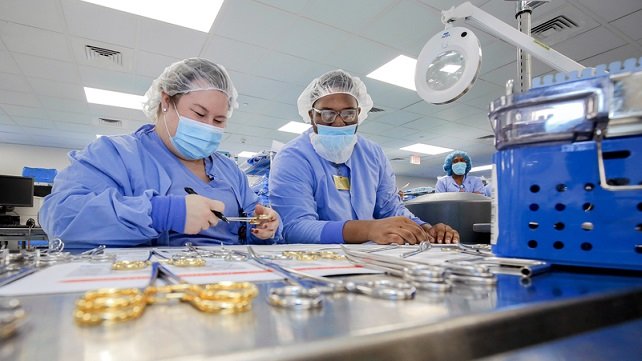 Sterile processing technicians in the lab
