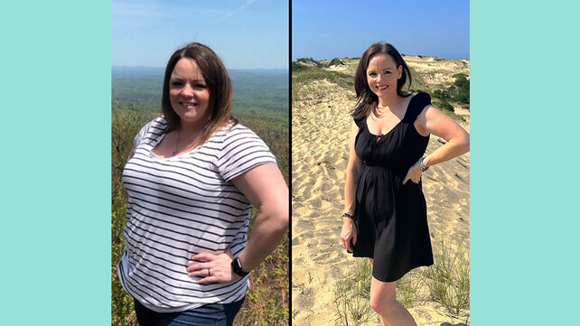 Kerri Carvalho, before and after losing weight