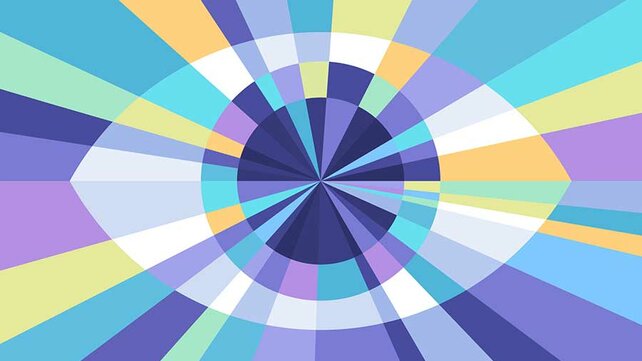 Graphic of eye with spectrum of colors