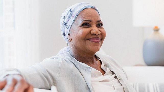 Smiling oncology patient