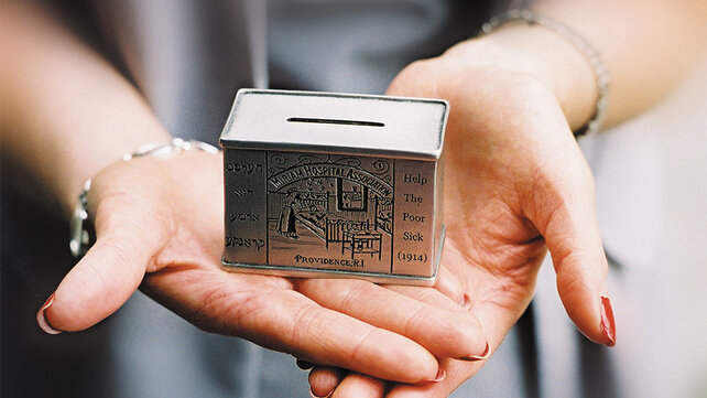 An alms box from 1914