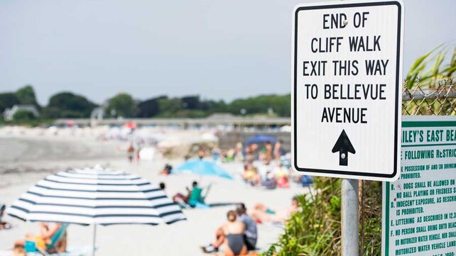 Sign on Cliff Walk in Newport RI