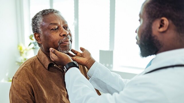 A patient experiencing difficulty swallowing, known as dysphagia, benefiting from swallowing therapy.