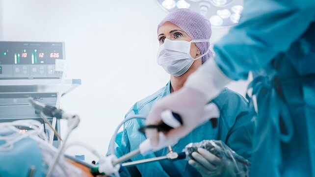 Doctors preparing for surgery.