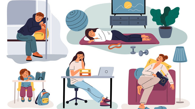 Graphic depicting people sleeping