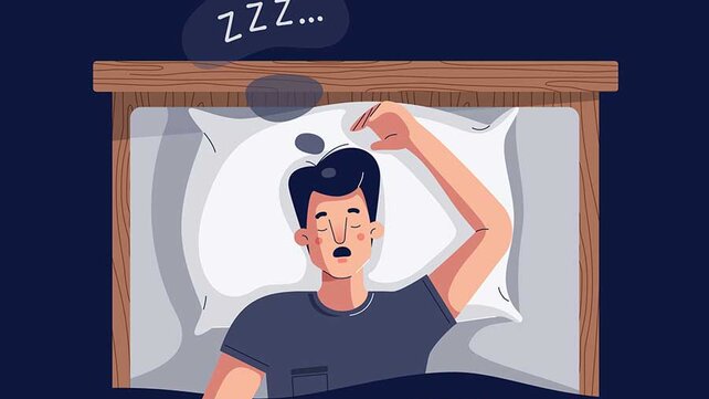 Illustration of man sleeping
