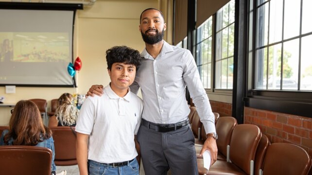Leo Ribeiro and Bayron Lopez were partnered through the Brown University Health Community Health Institute mentoring program.