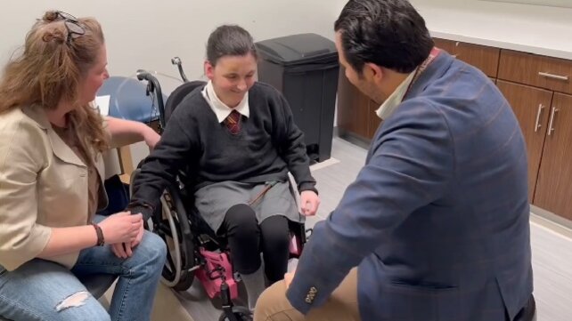 Hanah and her mother meet with Bassel Diebo MD, to discuss her upcoming spine surgery.