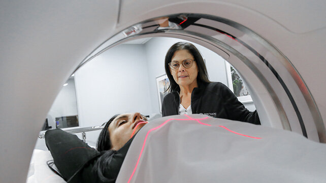 Computed tomography (CT) technologist in training