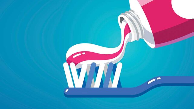 Graphic of toothpaste and tooth brush