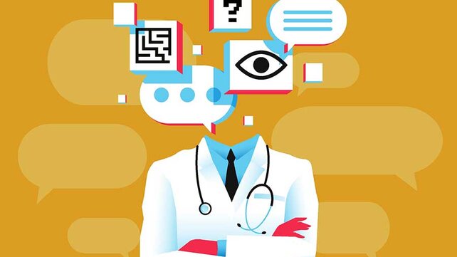 Graphic of chatbot doctor concept