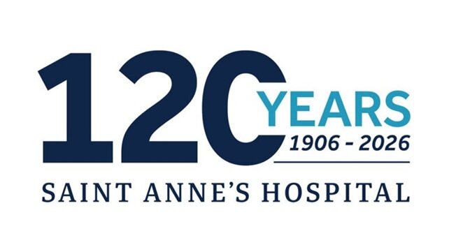 Saint Anne's Hospital logo celebrating 100 years from 1906 to 2026